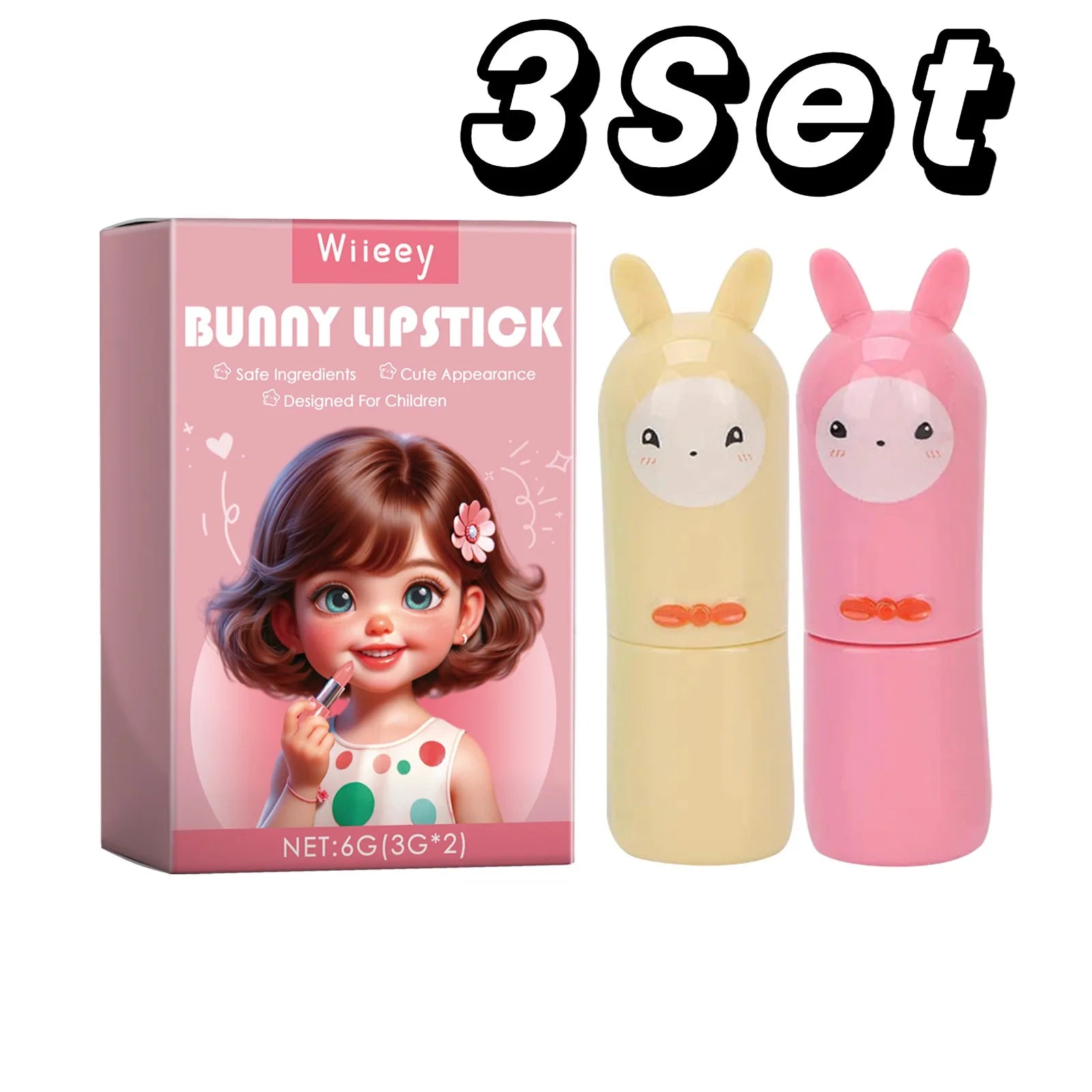 Children's Lipstick Toy Zero Stain Water Based Washable Children Lipstick Cute Princess Pretend Makeup Dress Up Light Shade Non-Sticky Texture Moisturizing Kids Play Safe Cosmetics Toy No Color Non-Toxic Plastic Hypoallergenic Kids Lip Gloss Toy New