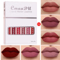6Pcs Matte Liquid Lipstick Set, Waterproof Velvet Lip Glaze, Non Transfer Lip Stain, Nude & Red Shades for Daily & Party Makeup