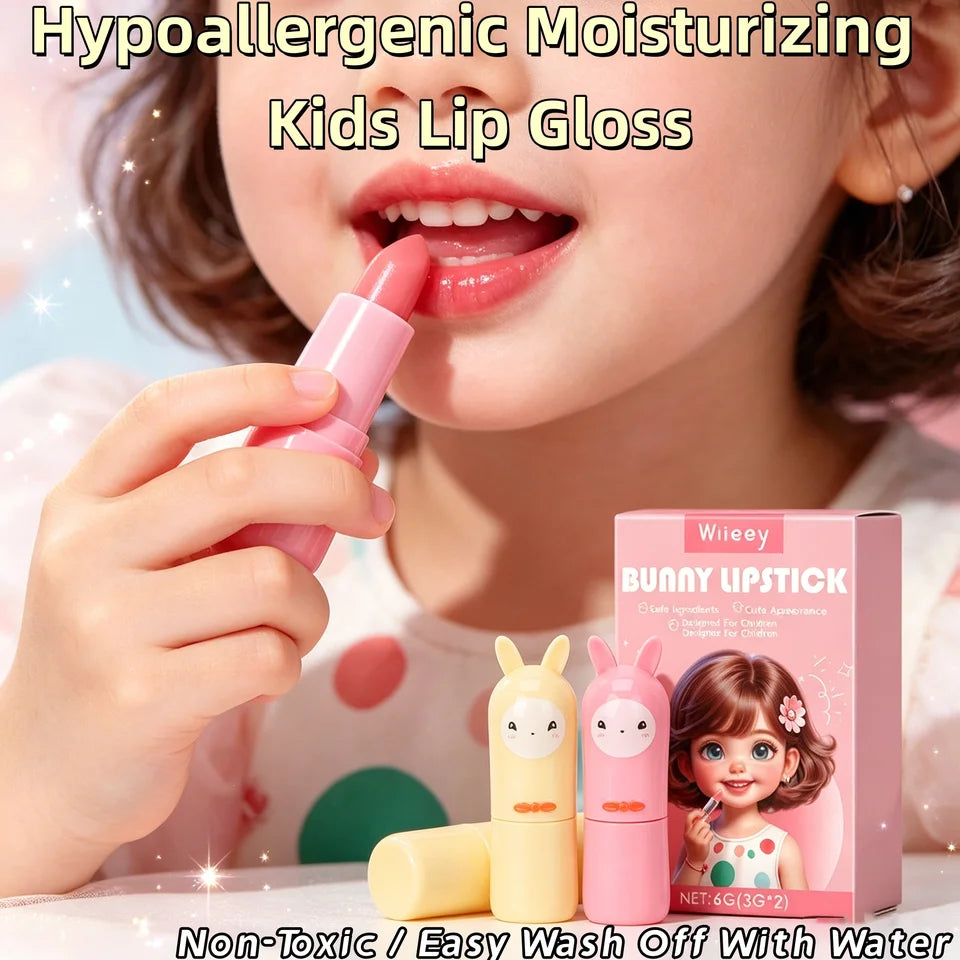 Children's Lipstick Toy Zero Stain Water Based Washable Children Lipstick Cute Princess Pretend Makeup Dress Up Light Shade Non-Sticky Texture Moisturizing Kids Play Safe Cosmetics Toy No Color Non-Toxic Plastic Hypoallergenic Kids Lip Gloss Toy New